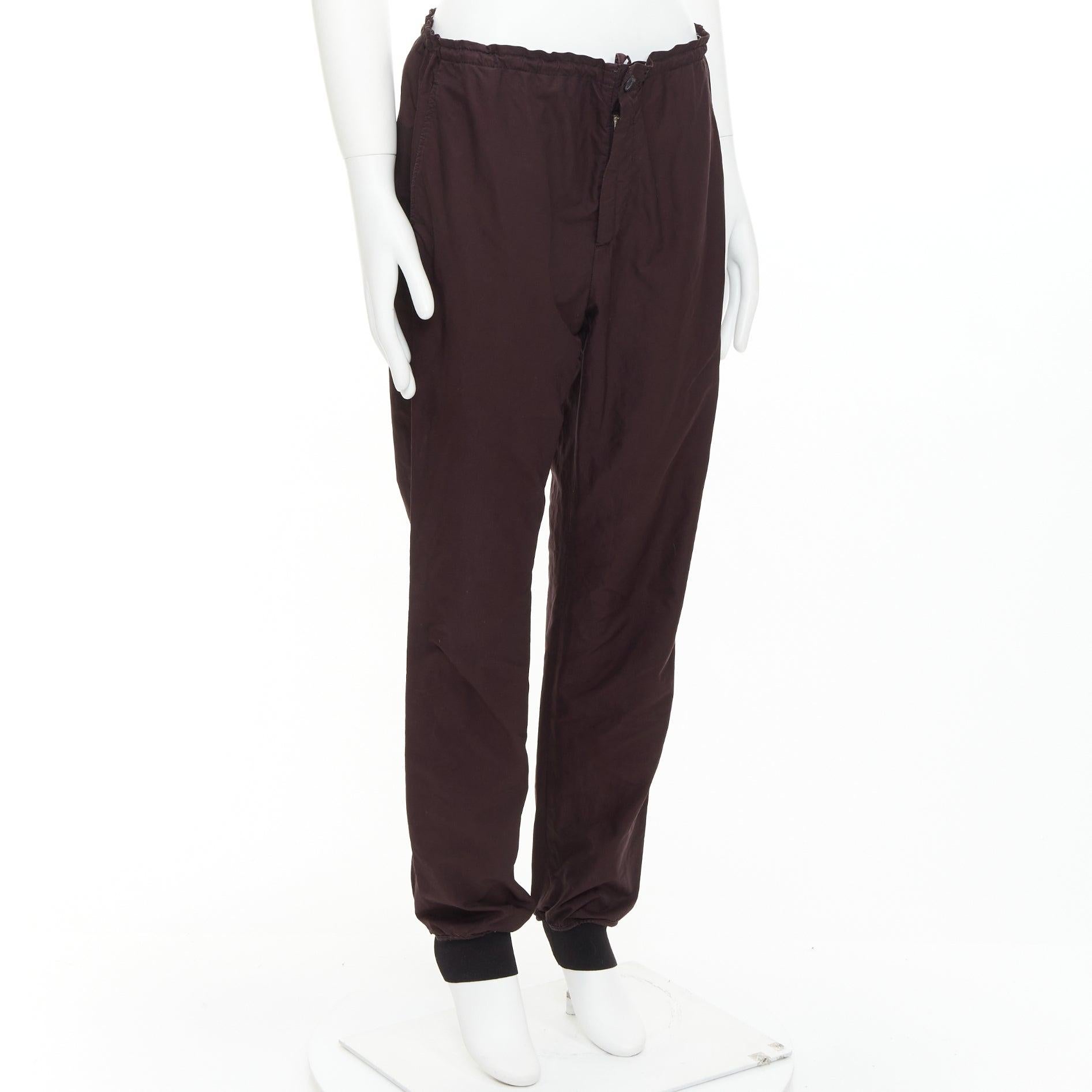 LANVIN pantalón jogger cónico con cordón en la cintura morado oscuro FR46 S Negro en venta
