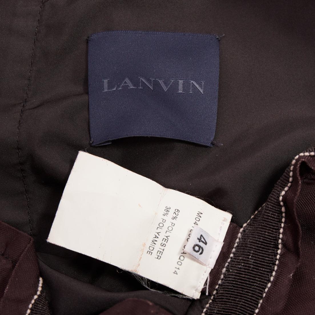 LANVIN pantalón jogger cónico con cordón en la cintura morado oscuro FR46 S en venta 3