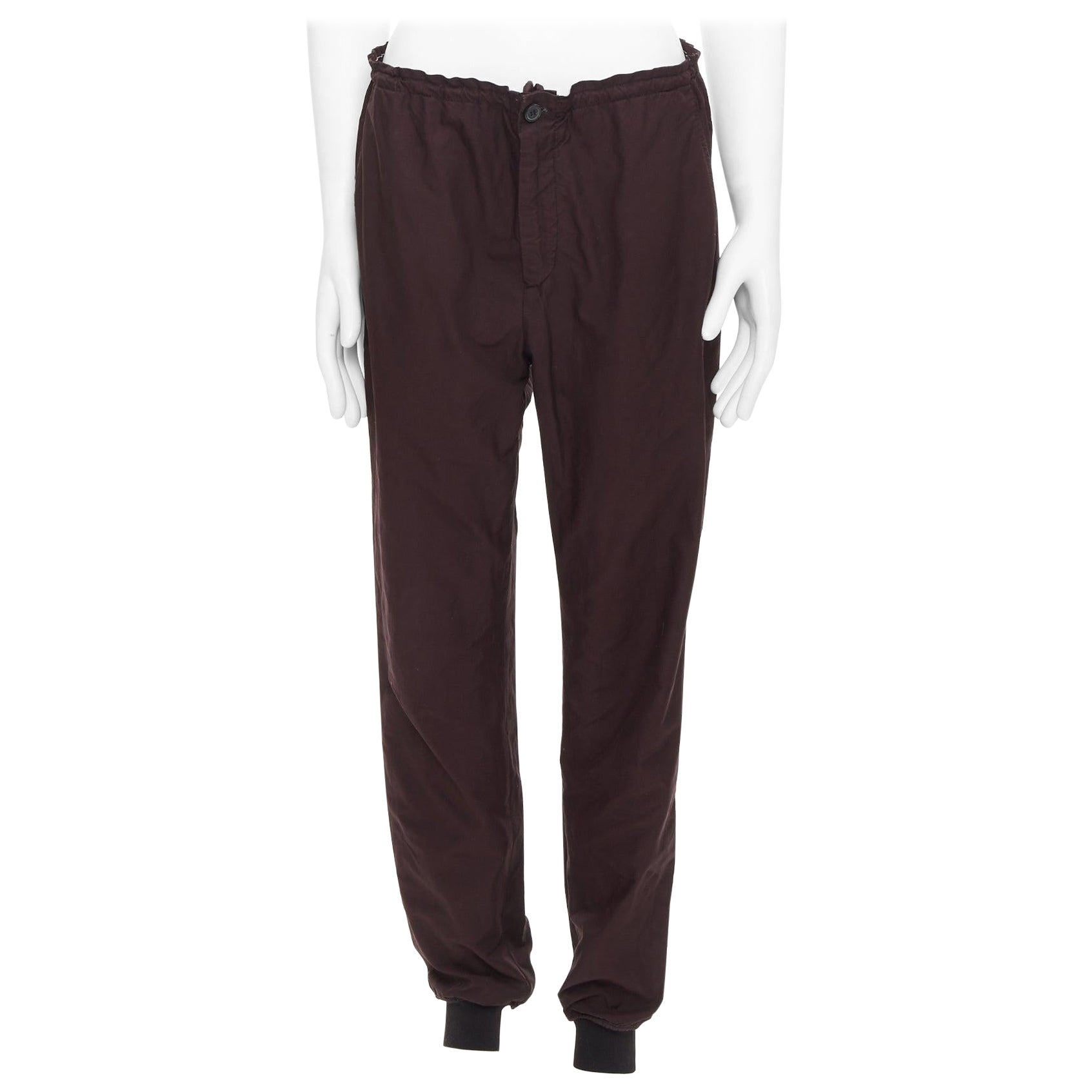 LANVIN pantalón jogger cónico con cordón en la cintura morado oscuro FR46 S en venta