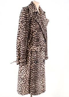 Lanvin Double-Breasted Leopard Print Coat - Size US 6
