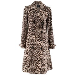Lanvin Double-Breasted Leopard Print Coat - Size US 6