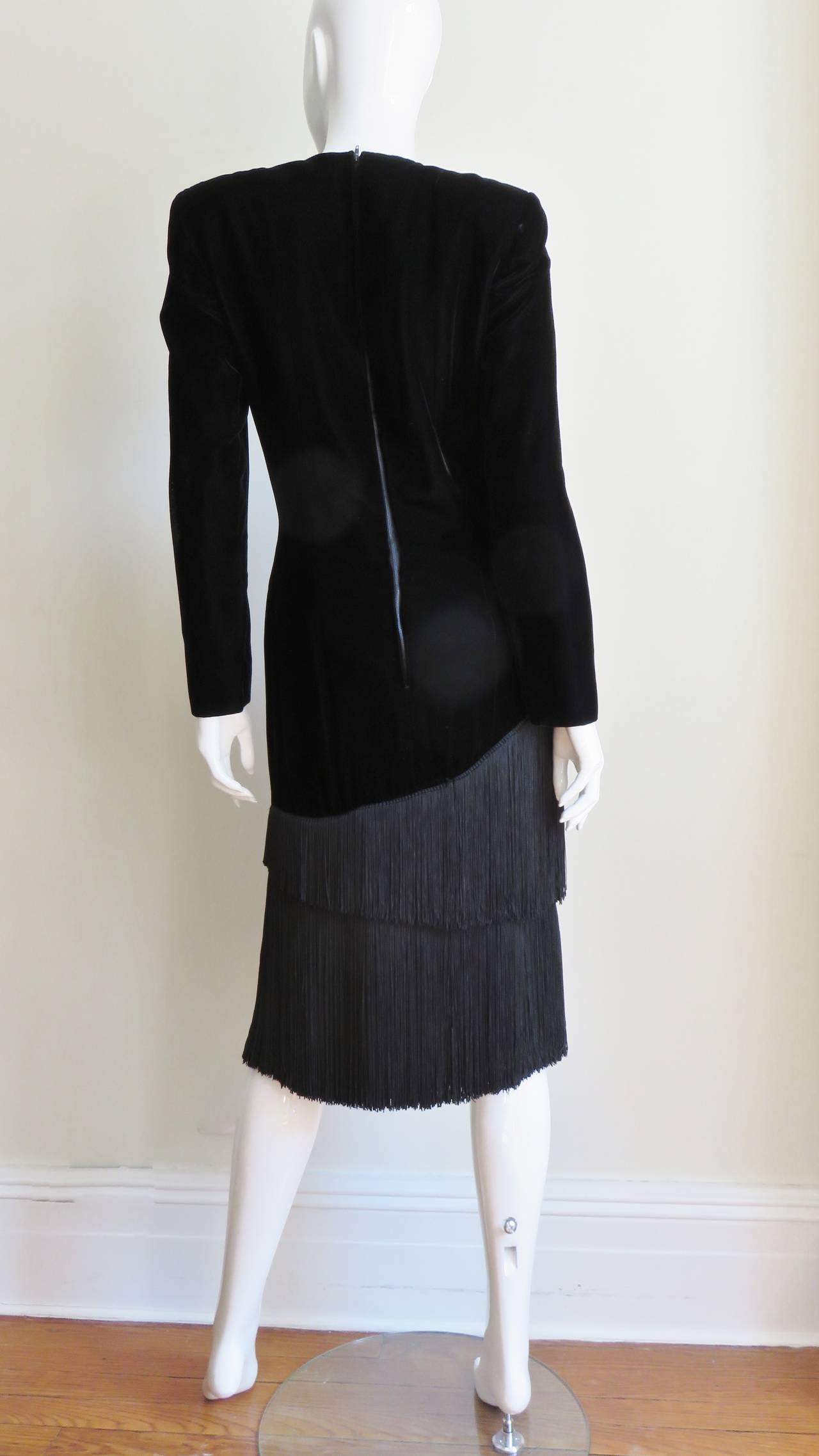  Lanvin Dress with Fringe 1980s For Sale 5