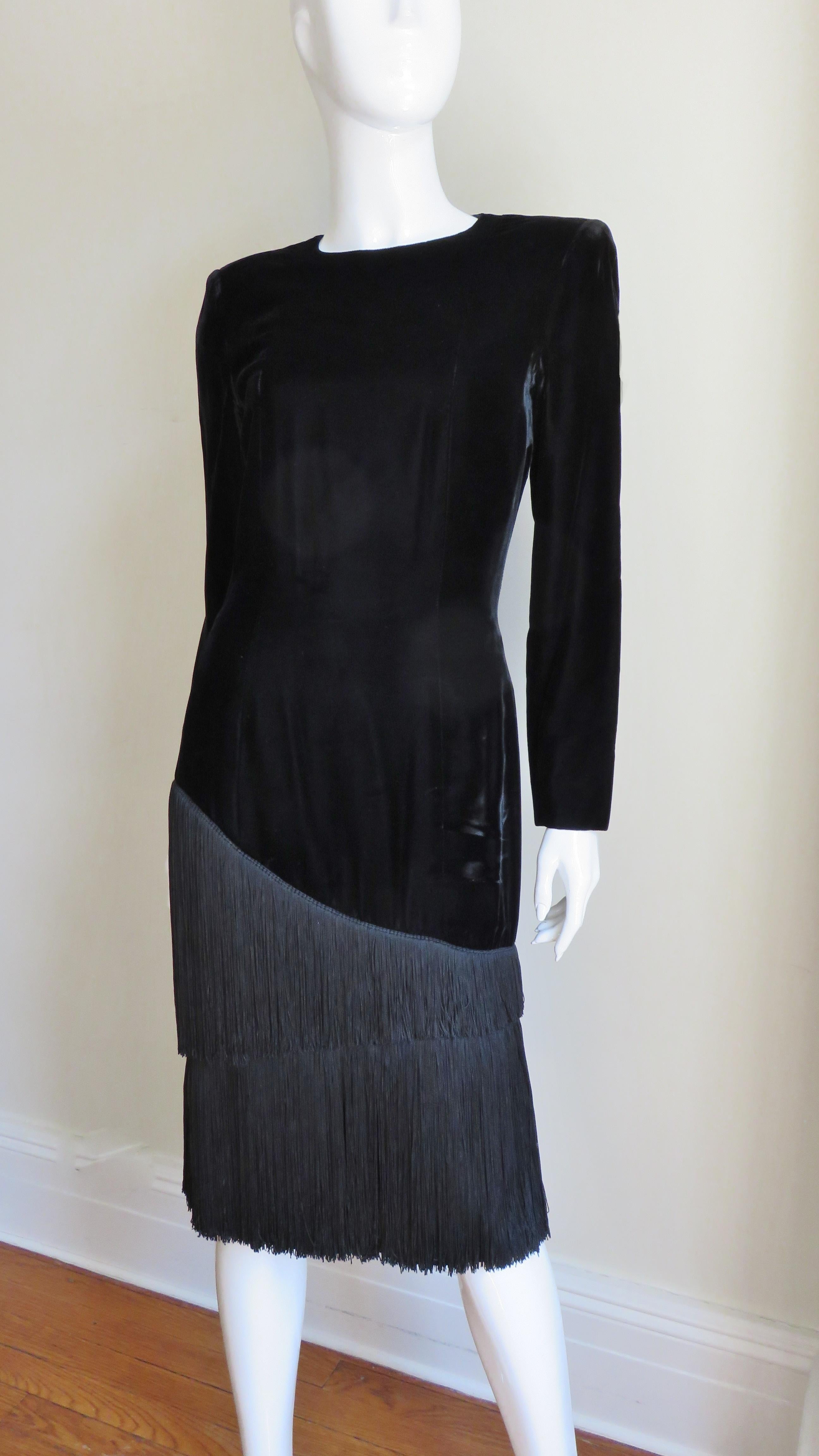  Lanvin Dress with Fringe 1980s For Sale 1