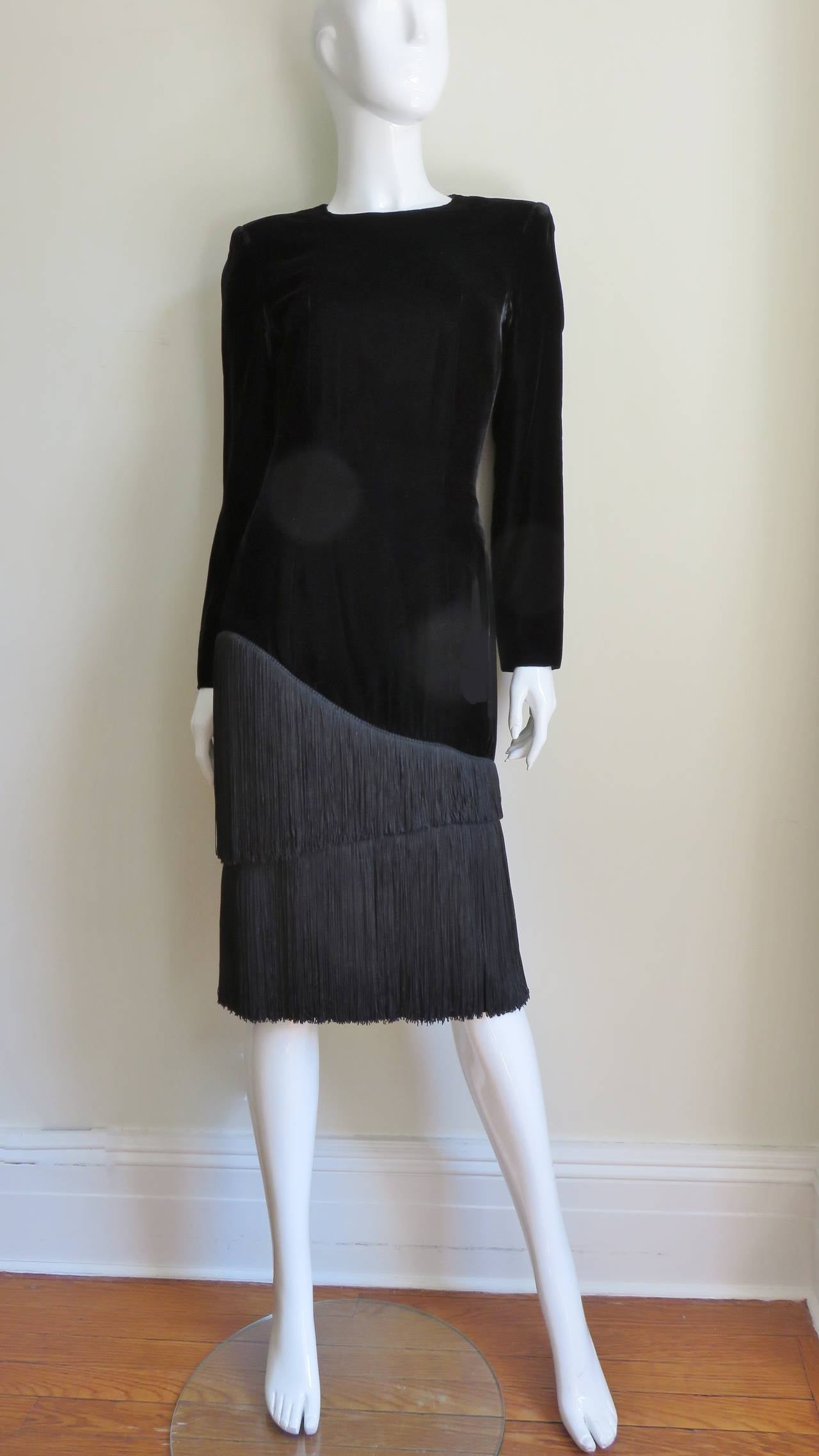  Lanvin Dress with Fringe 1980s For Sale 2