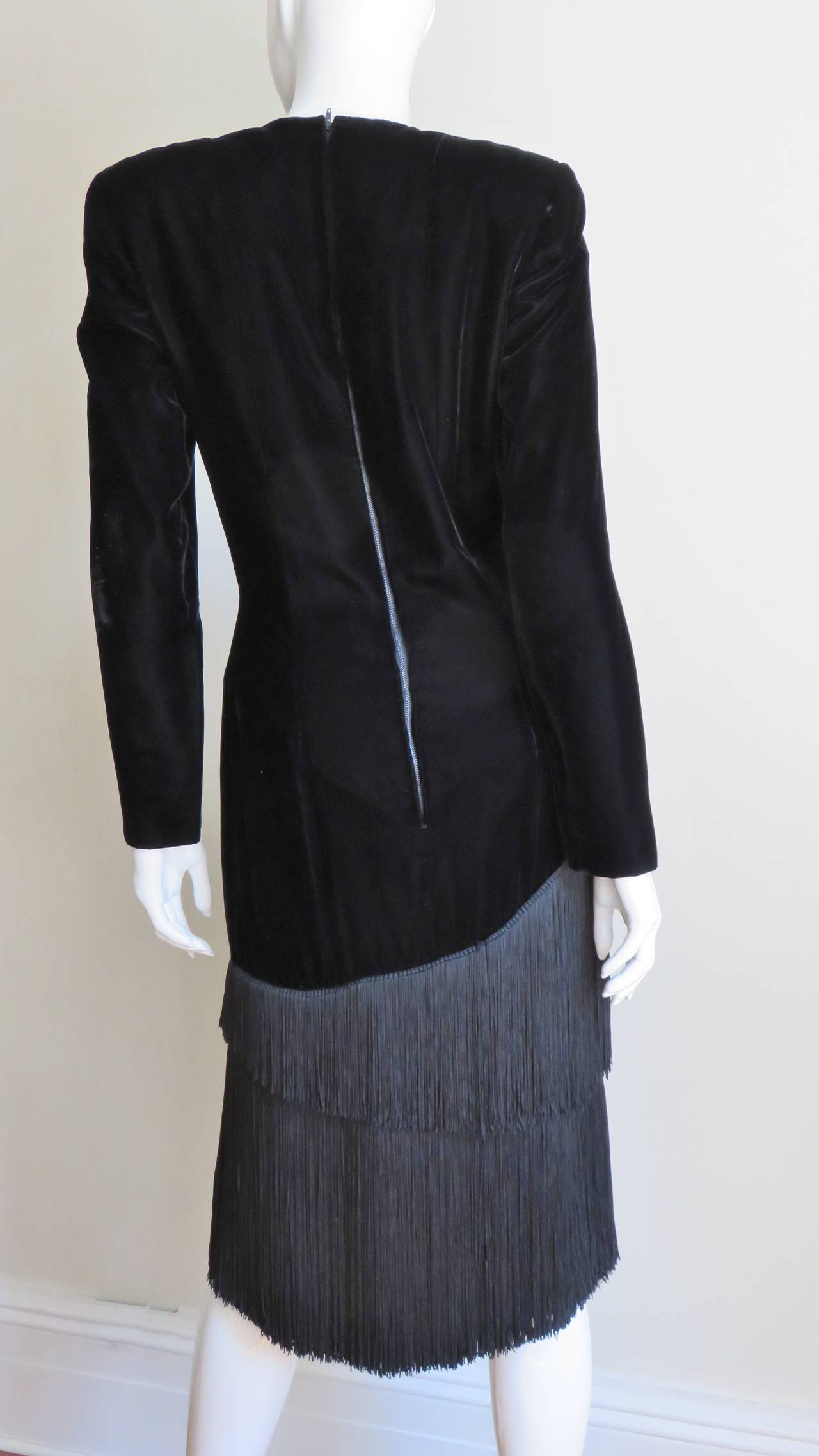  Lanvin Dress with Fringe 1980s For Sale 3