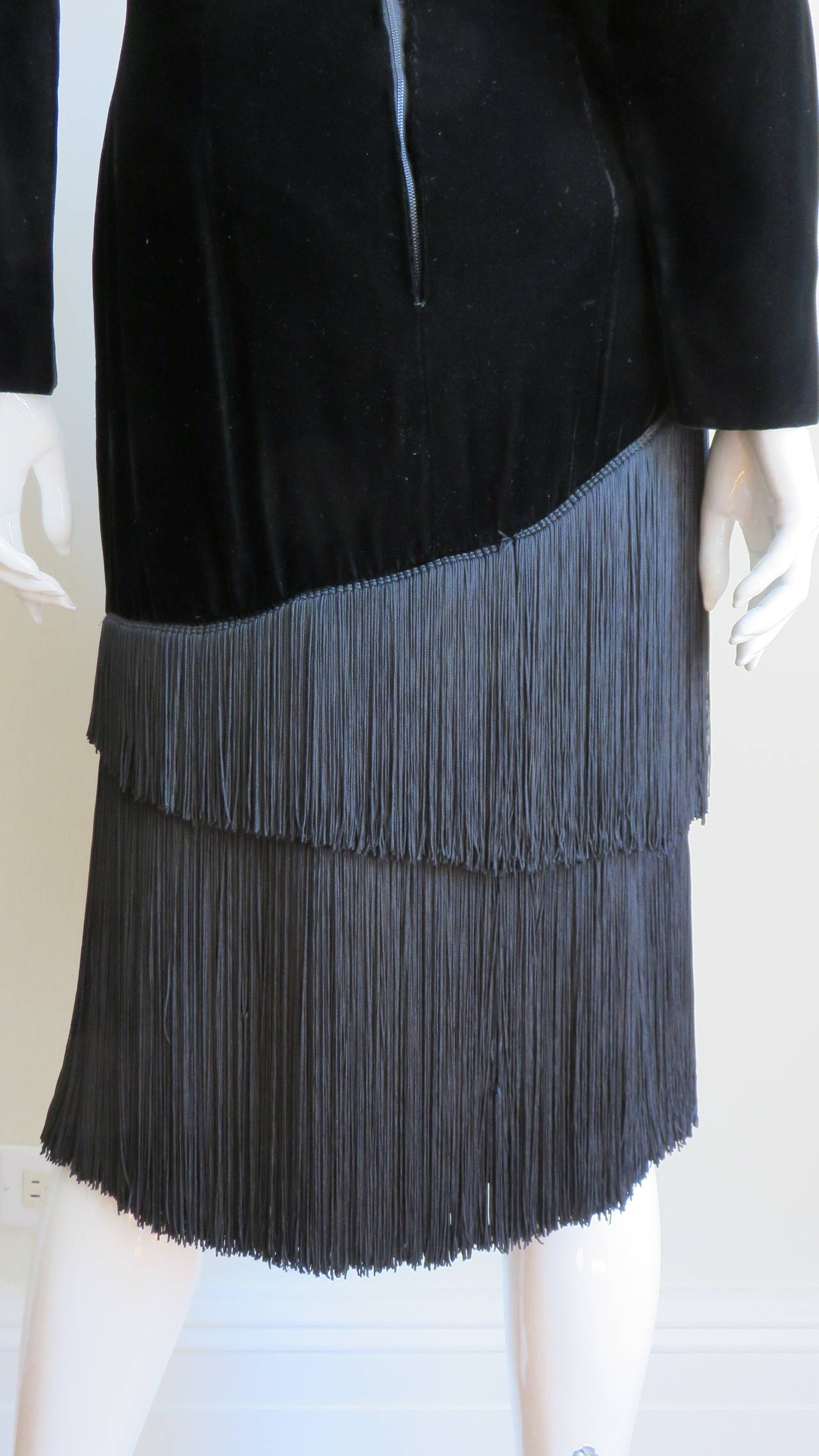  Lanvin Kleid mit Fransen 1980er Jahre im Angebot 5