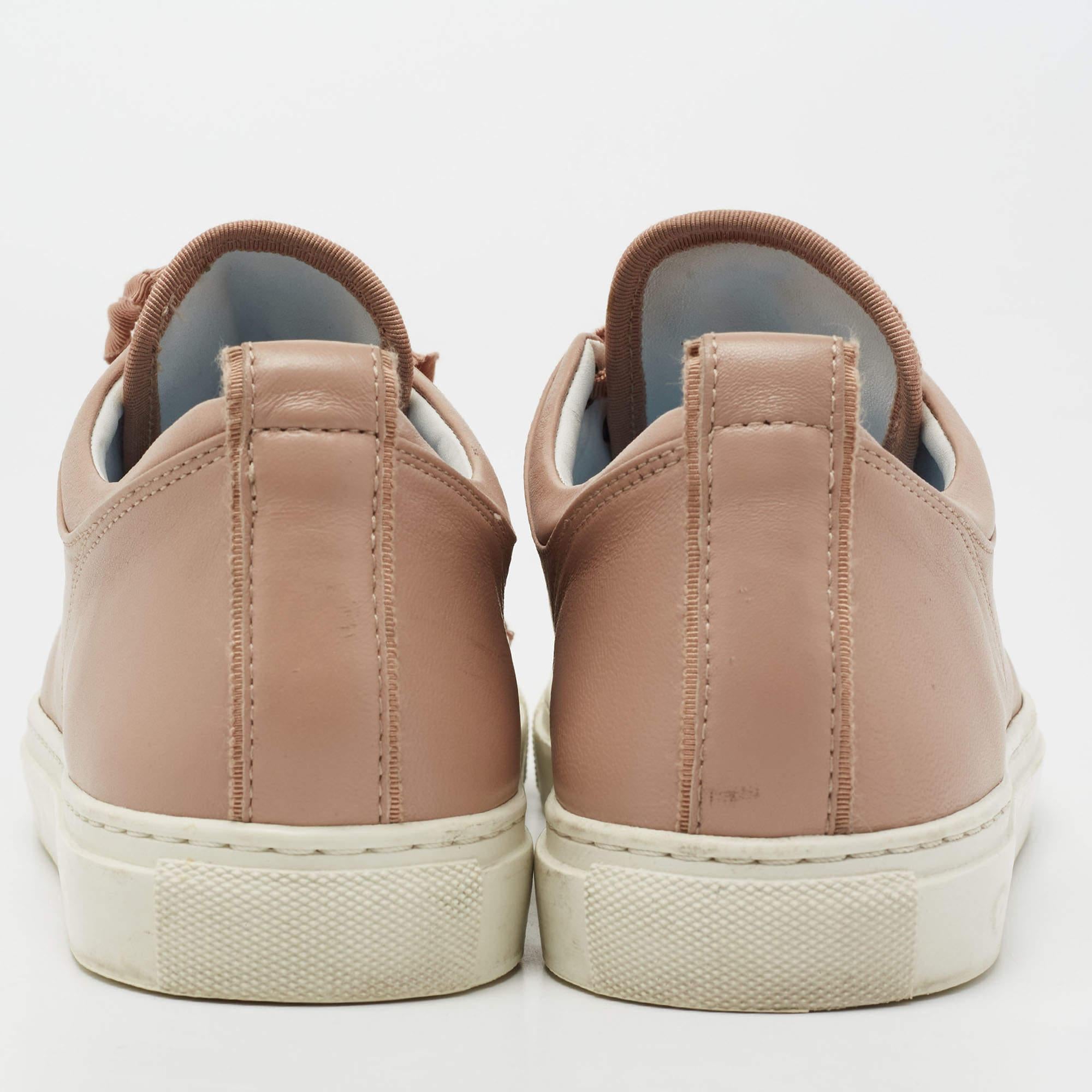 De las mujeres Lanvin Zapatillas bajas de piel y charol rosa empolvado talla 40