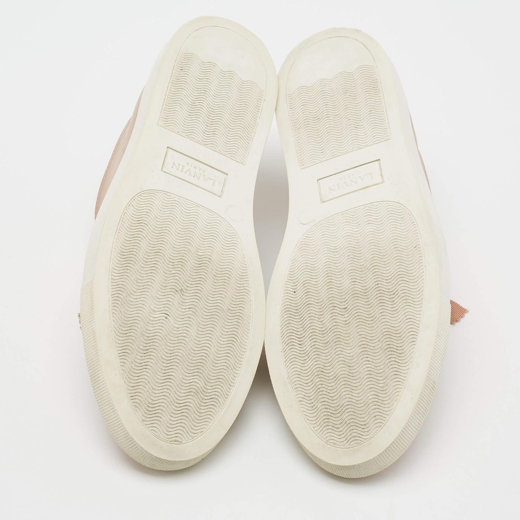 Lanvin Zapatillas bajas de piel y charol rosa empolvado talla 40 1