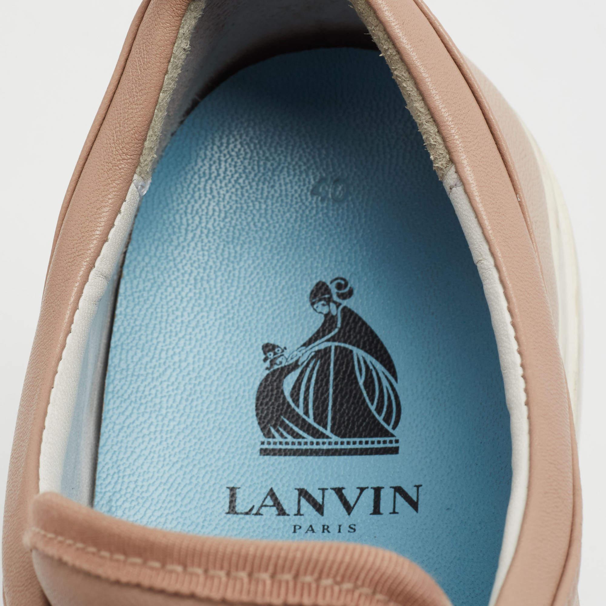 Lanvin Zapatillas bajas de piel y charol rosa empolvado talla 40 3