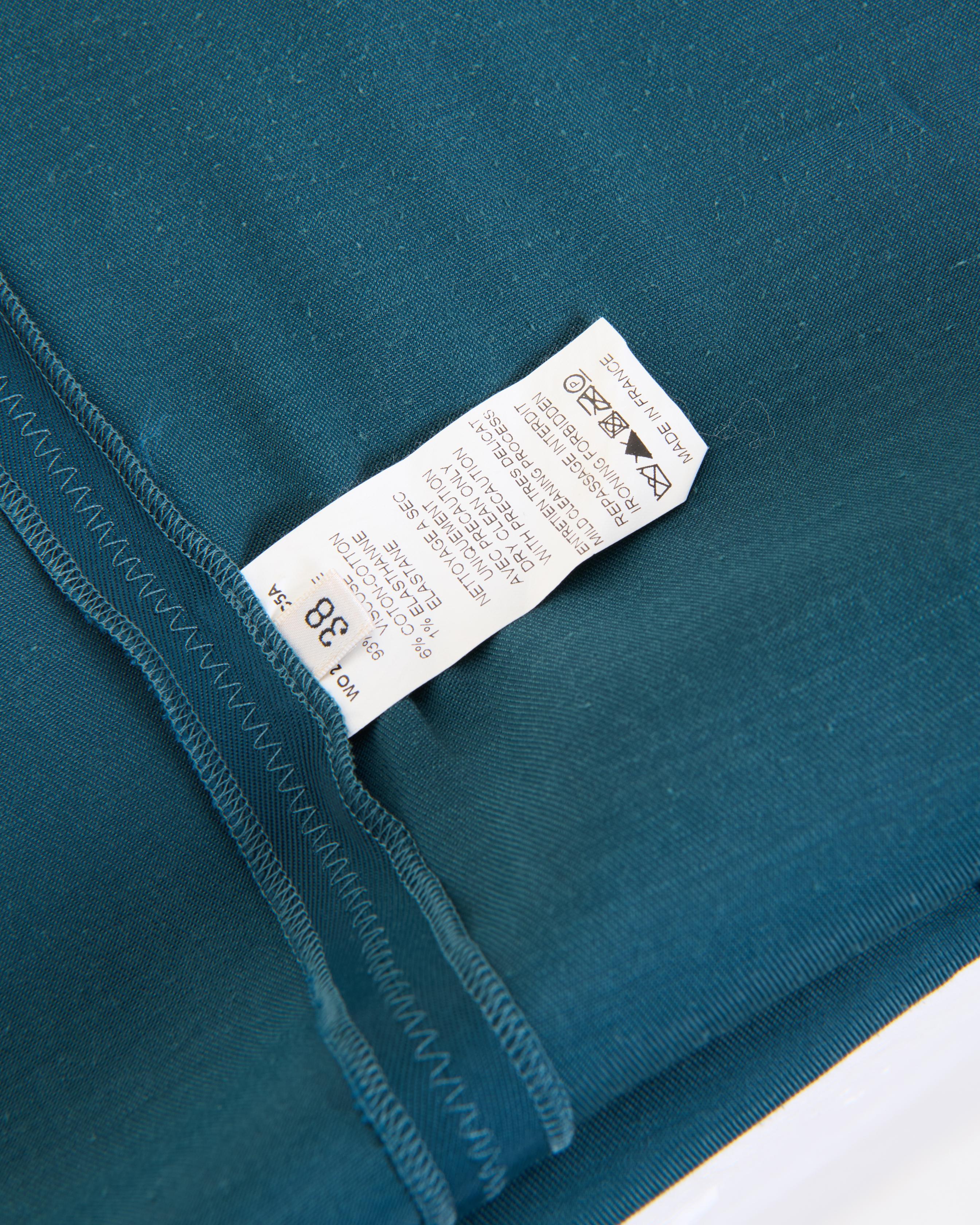 Lanvin Early 00's Viscose Green Long Dress For Sale 6