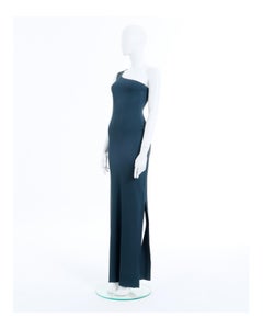 Lanvin Early 00's Viscose Green Long Dress
