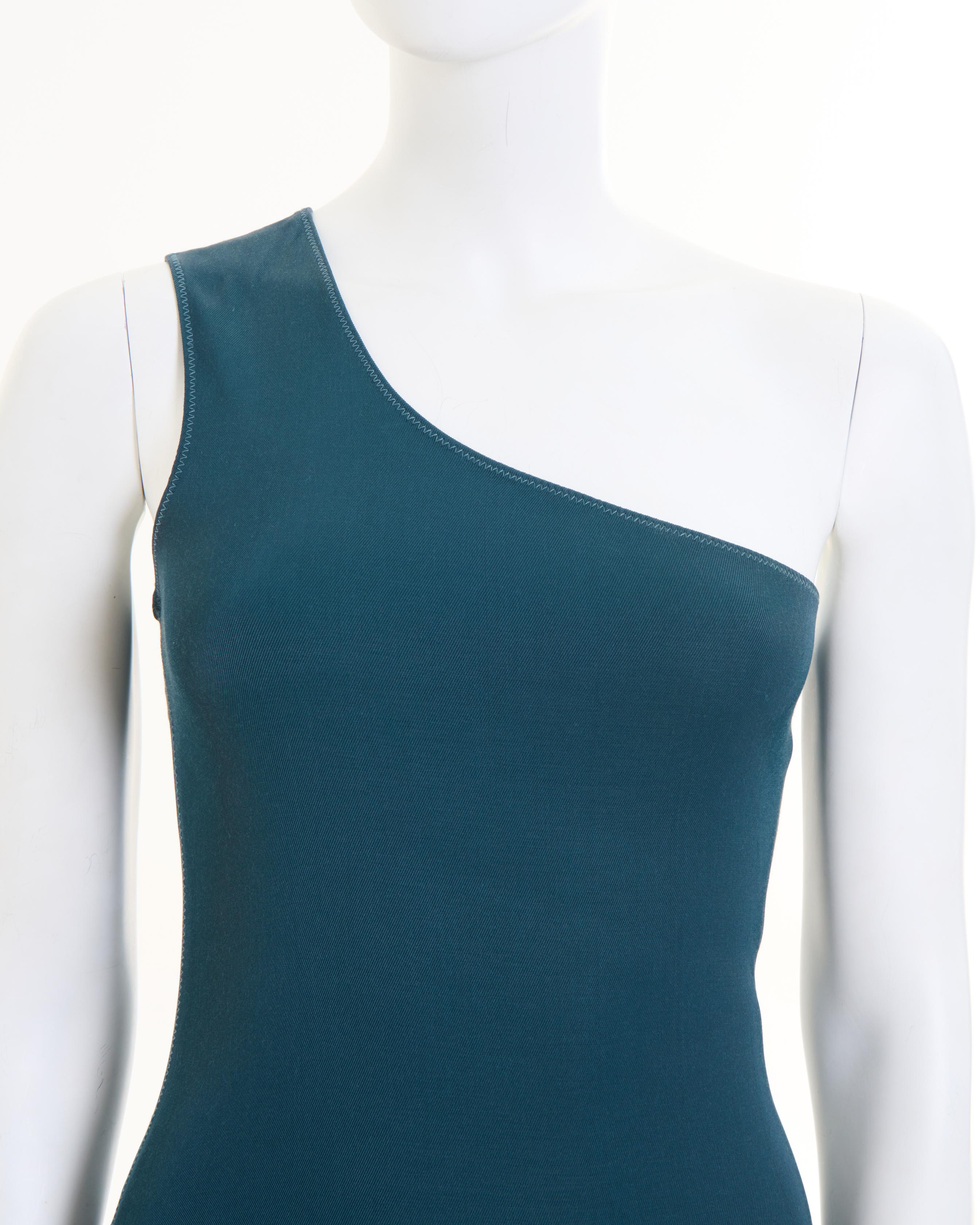 Women's Lanvin Early 00's Viscose Green Long Dress For Sale