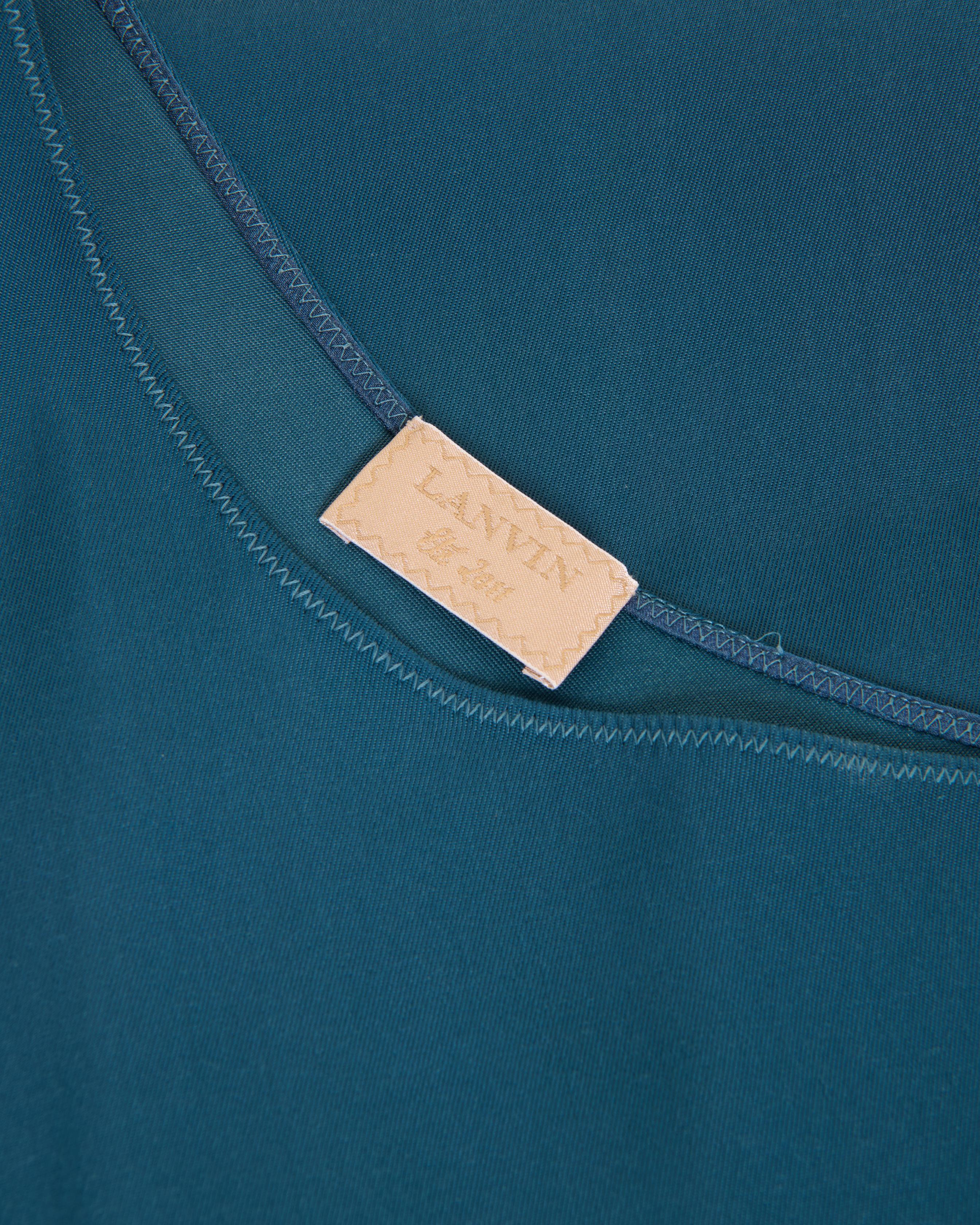 Lanvin Early 00's Viscose Green Long Dress For Sale 4