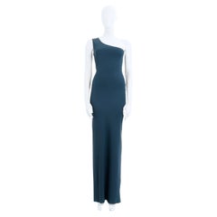 Vestido Largo Lanvin Early 00's Viscosa Verde