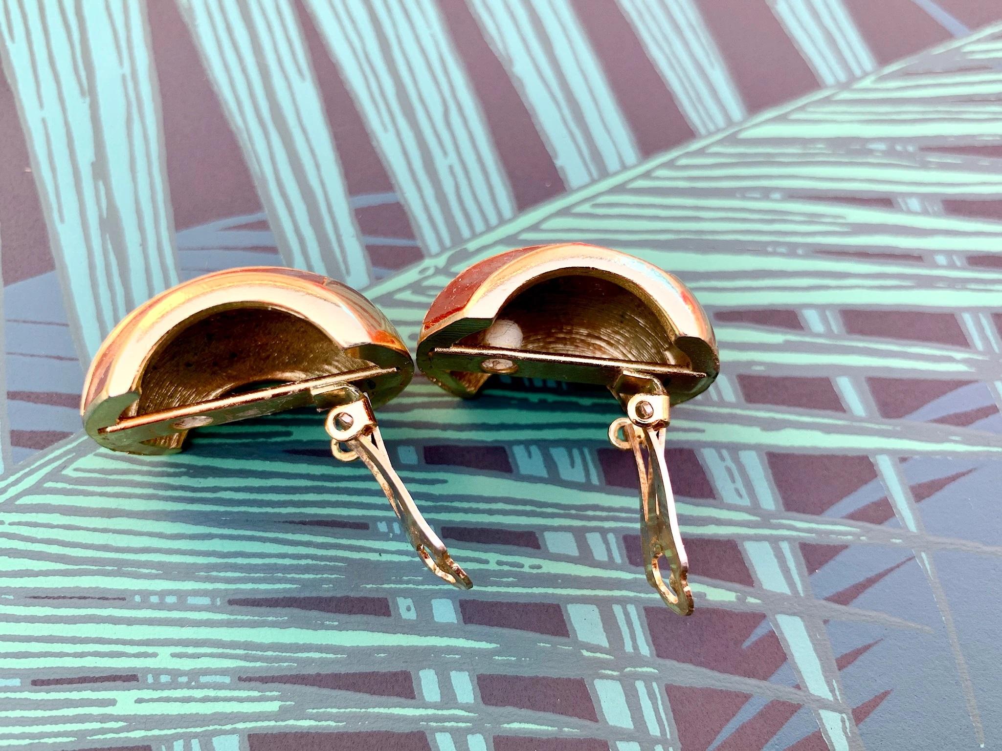 LANVIN Earrings Vintage 1970s Clip on 1