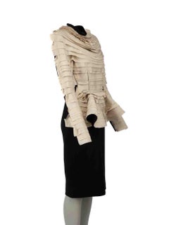 Lanvin Ecru Les 10 Ans Bandage Peplum Dress Size M