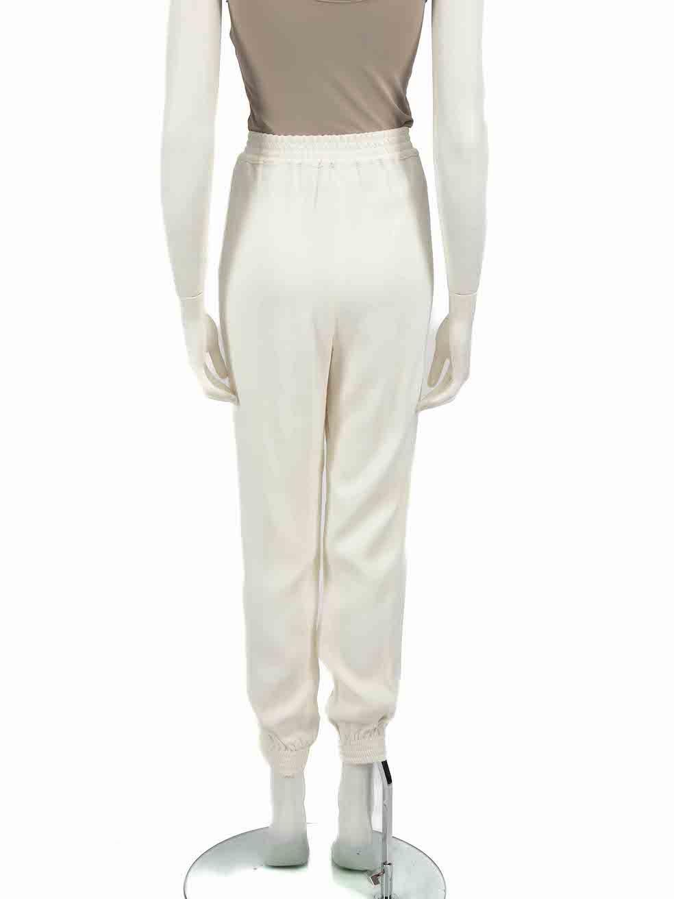 Lanvin Ecru Tapered Jogger Trousers Size L In Good Condition For Sale In London, GB