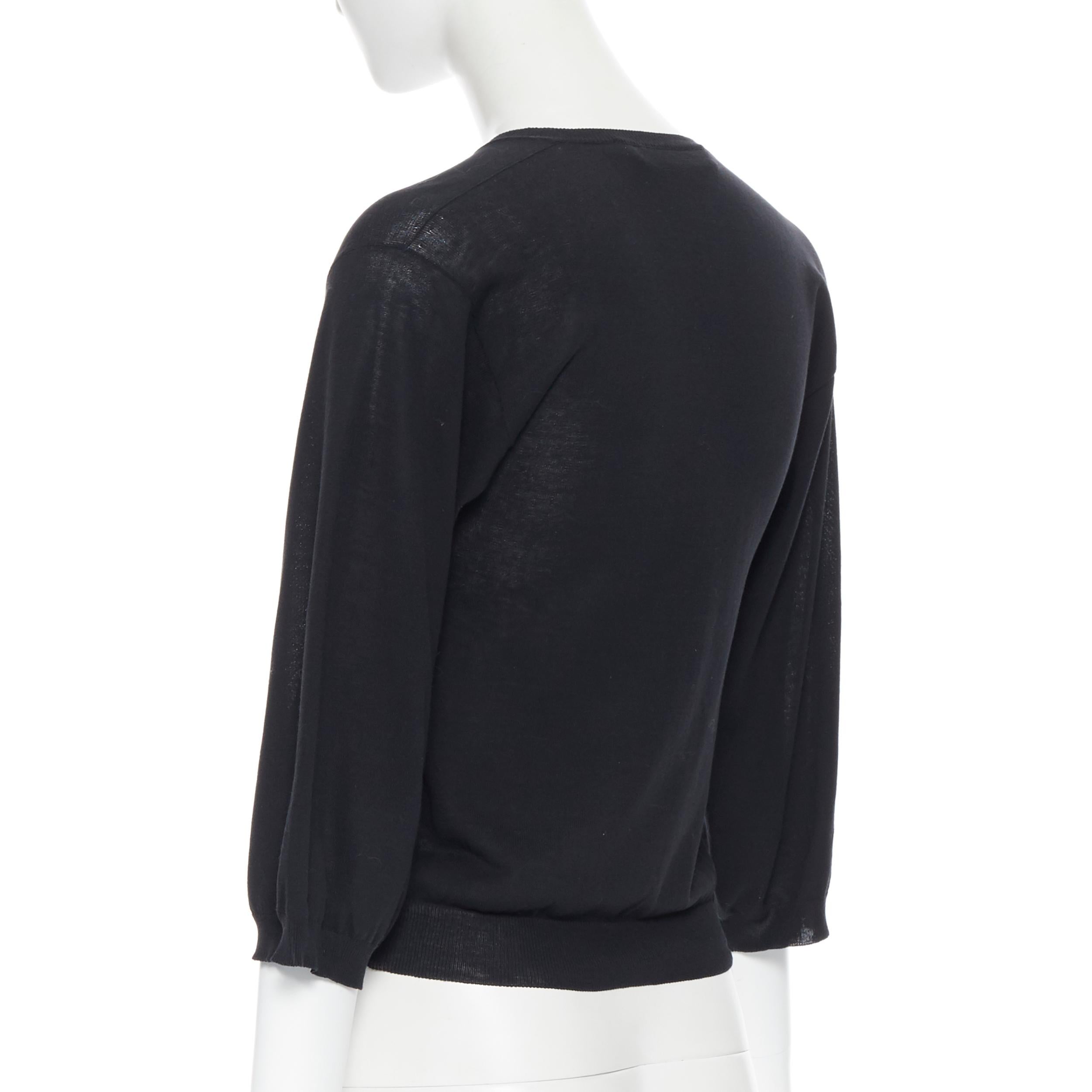 LANVIN Elbaz 2005 100% cotton wide sleeve silk button cardigan sweater XS In Excellent Condition In Hong Kong, NT