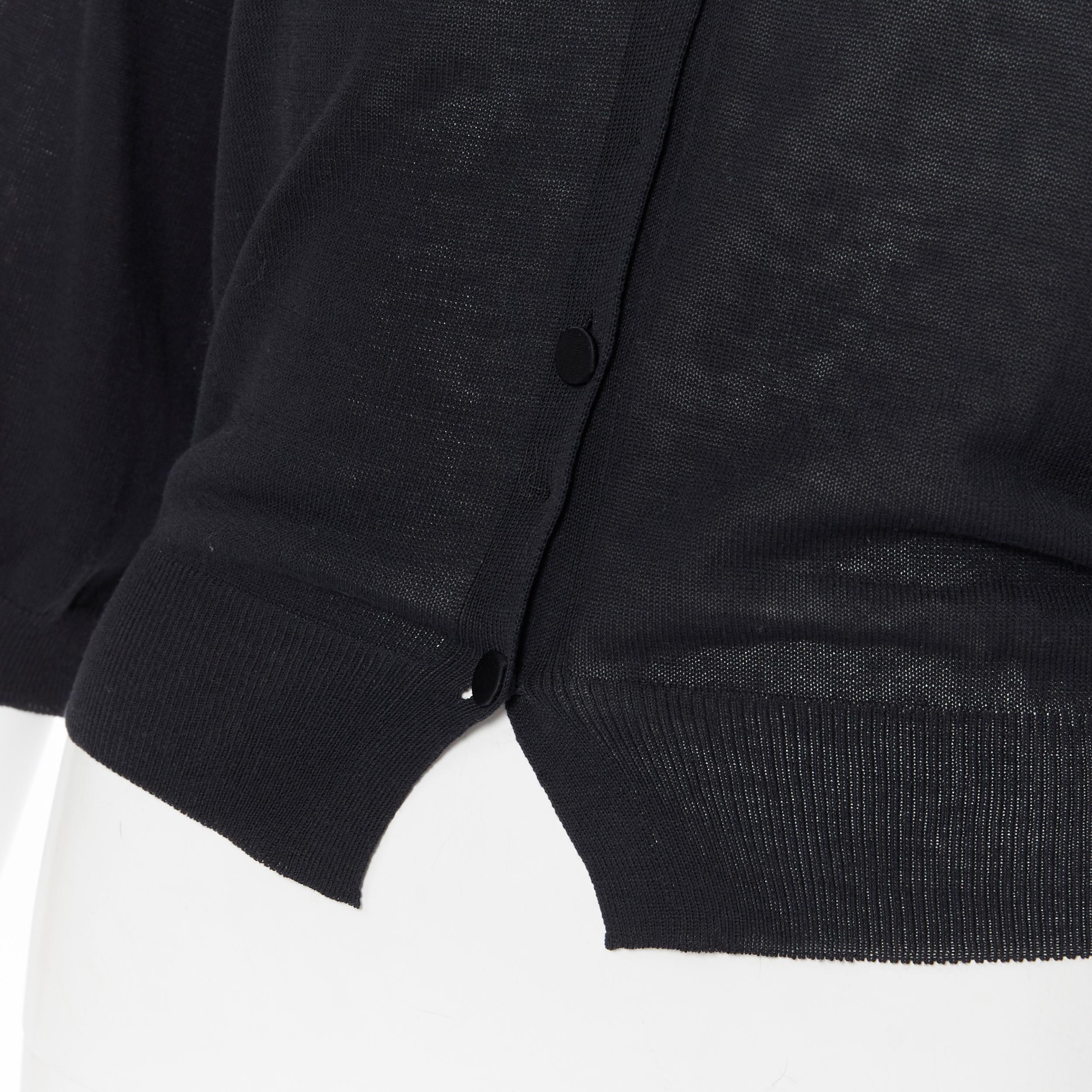 LANVIN Elbaz 2005 100% cotton wide sleeve silk button cardigan sweater XS 1