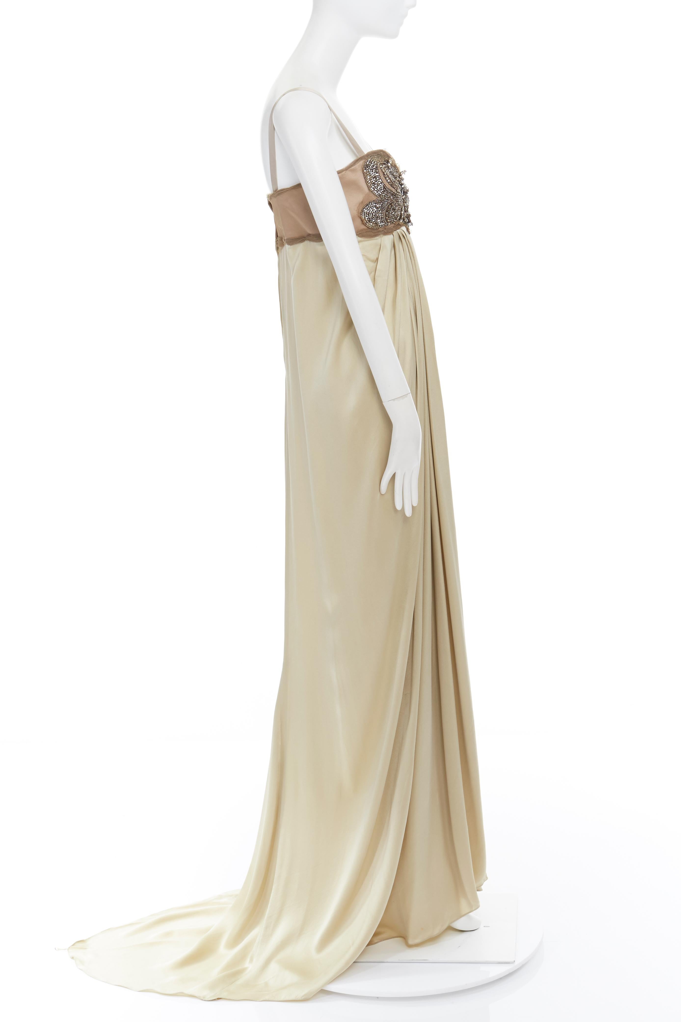 LANVIN ELBAZ 2006 kristallbesetztes, juwelenbesetztes Kleid aus Seide mit drapiertem Oberteil FR38 im Zustand „Gut“ in Hong Kong, NT