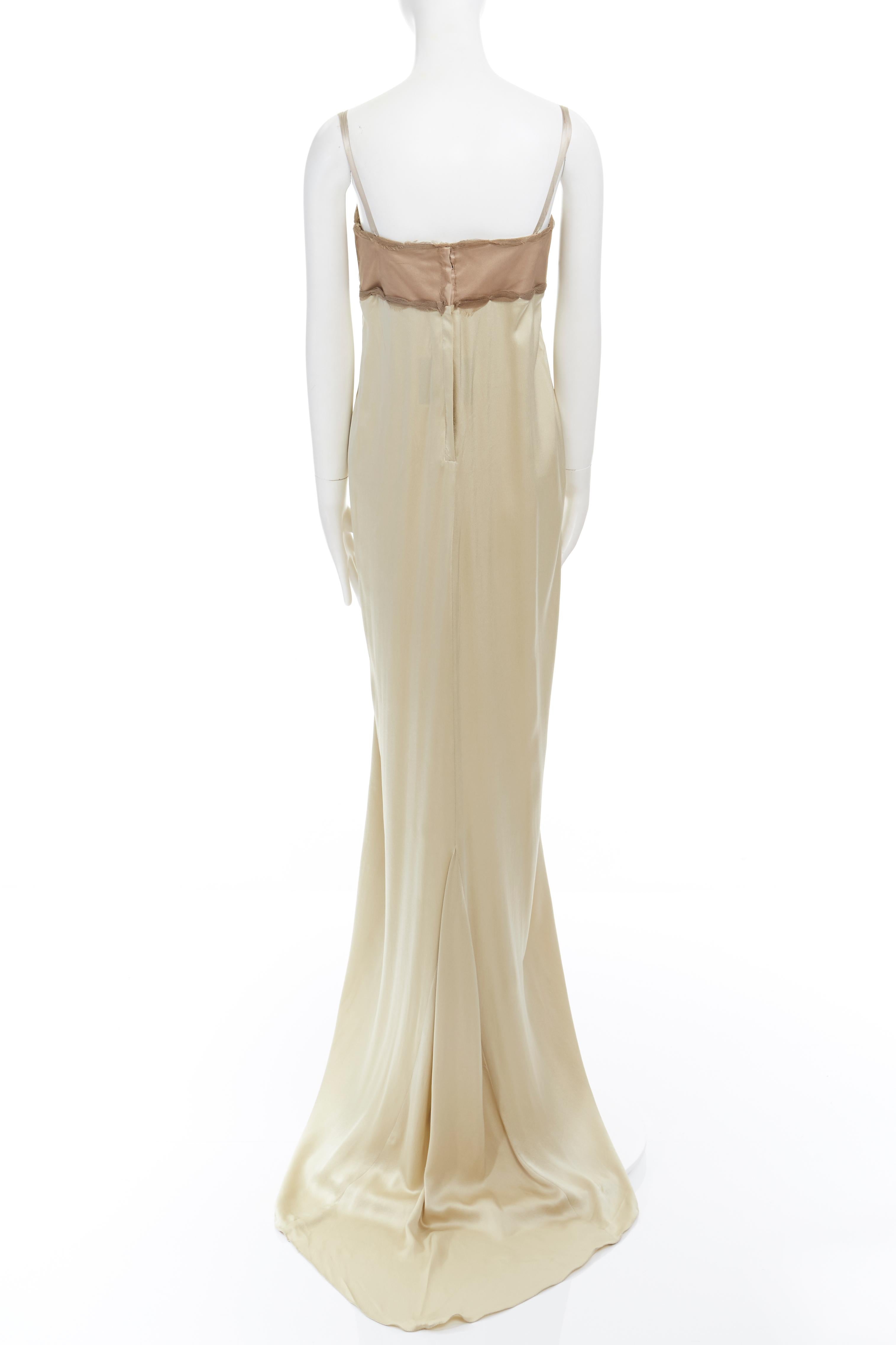 LANVIN ELBAZ 2006 kristallbesetztes, juwelenbesetztes Kleid aus Seide mit drapiertem Oberteil FR38 Damen