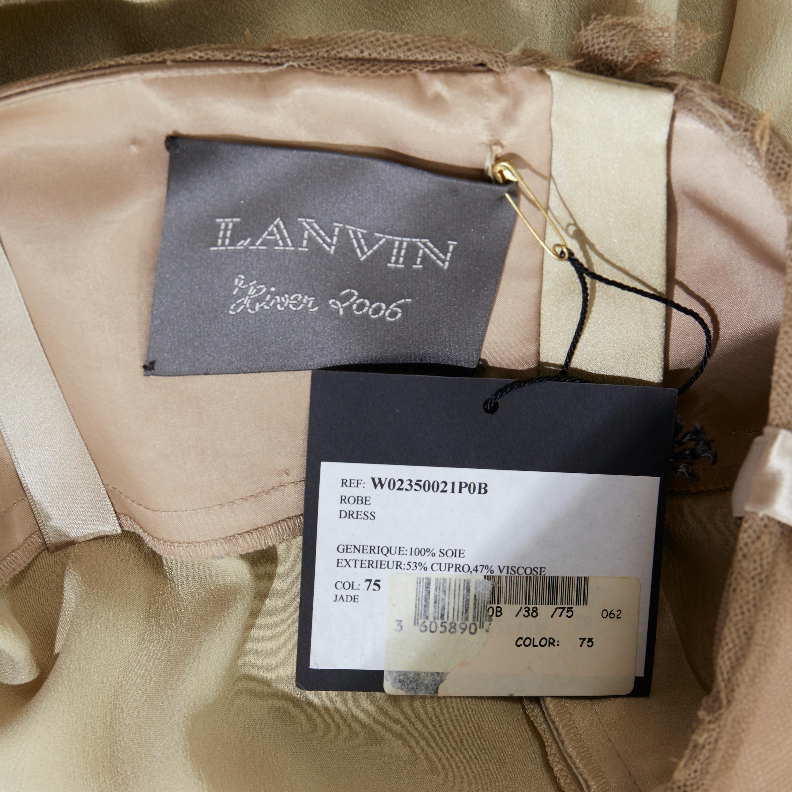 LANVIN ELBAZ 2006 kristallbesetztes, juwelenbesetztes Kleid aus Seide mit drapiertem Oberteil FR38 4