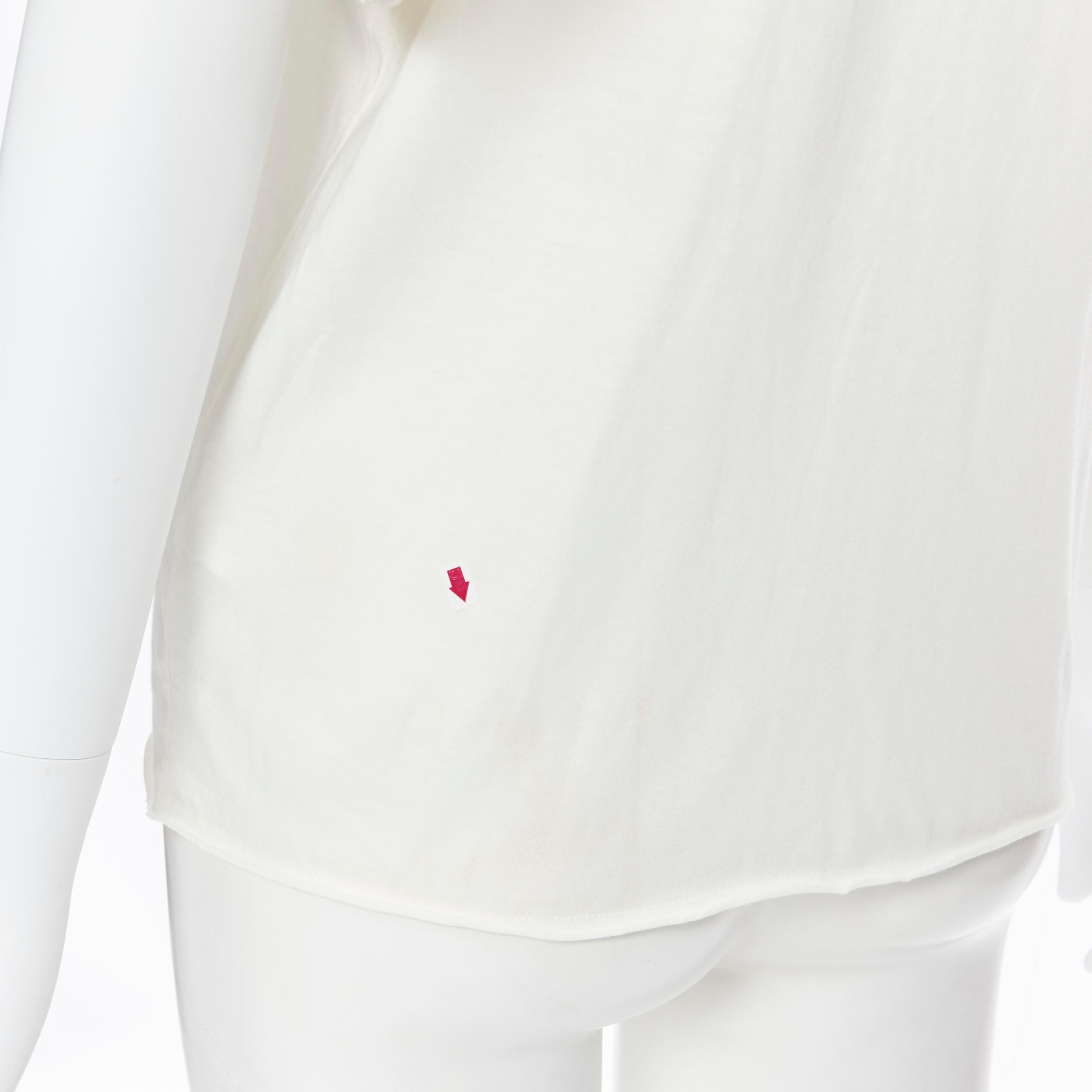 LANVIN Elbaz Collection Blanche white cotton tiered ruffle silk sleeve top XS 5