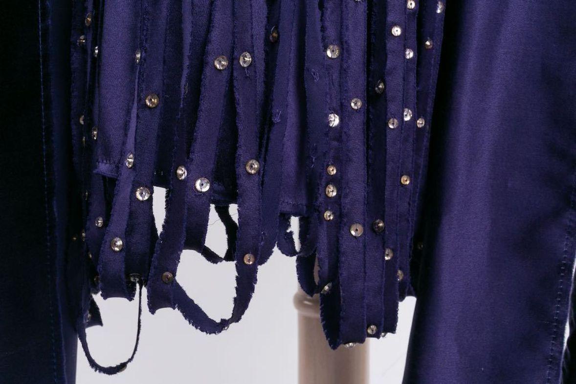 Robe en soie violette ornée de Lanvin Collection Winter, 2004 en vente 1