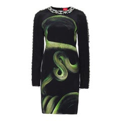 LANVIN VERZIERTES SNAKE PRINT SEIDENKLEID FR Größe 36