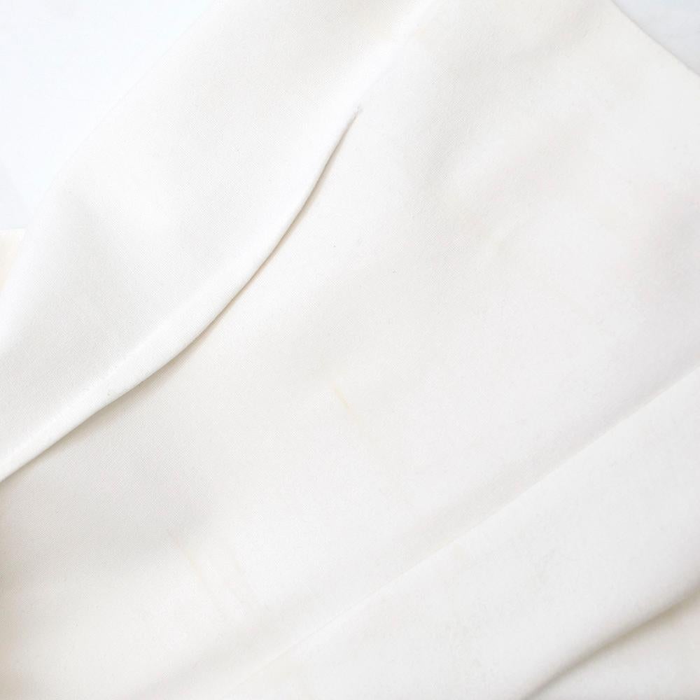 Lanvin En Bleu White Taffeta Ruffled Jersey Top - Size US 6 For Sale 1