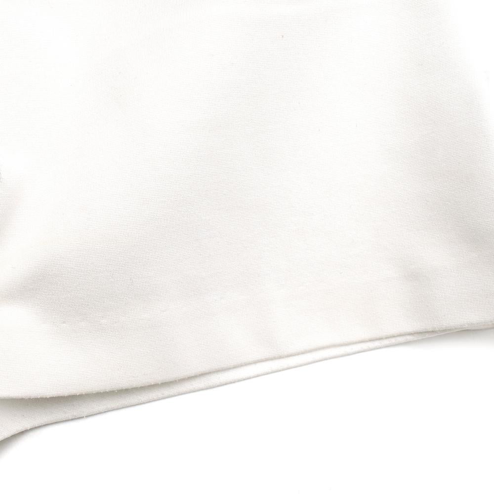 Lanvin En Bleu White Taffeta Ruffled Jersey Top - Size US 6 For Sale 2