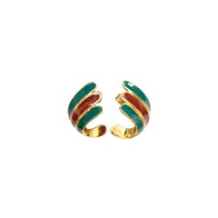 LANVIN enameled and gilt earrings