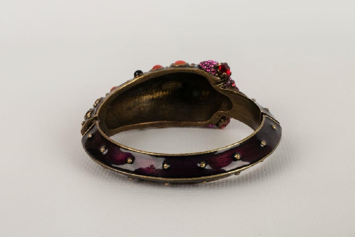 Lanvin Bracelet en métal doré foncé émaillé Pour femmes en vente