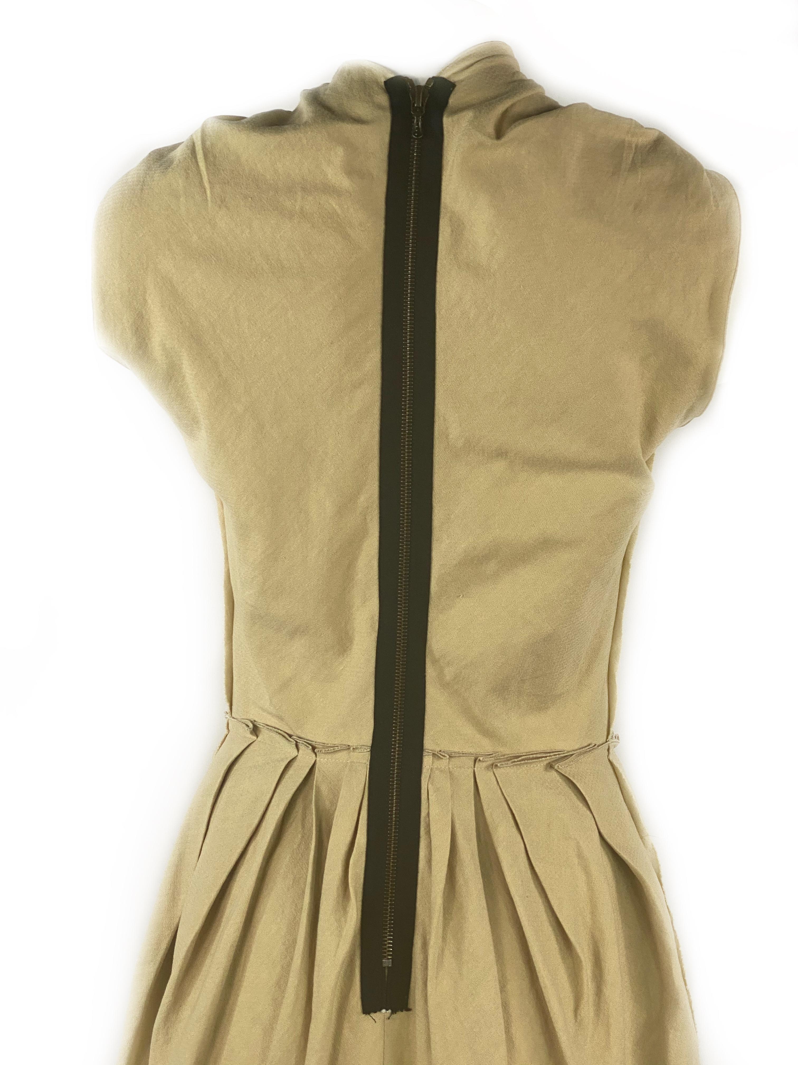 LANVIN Est. 2009 Beige Sleeveless Mini dress w/ Zipper Size 36 2