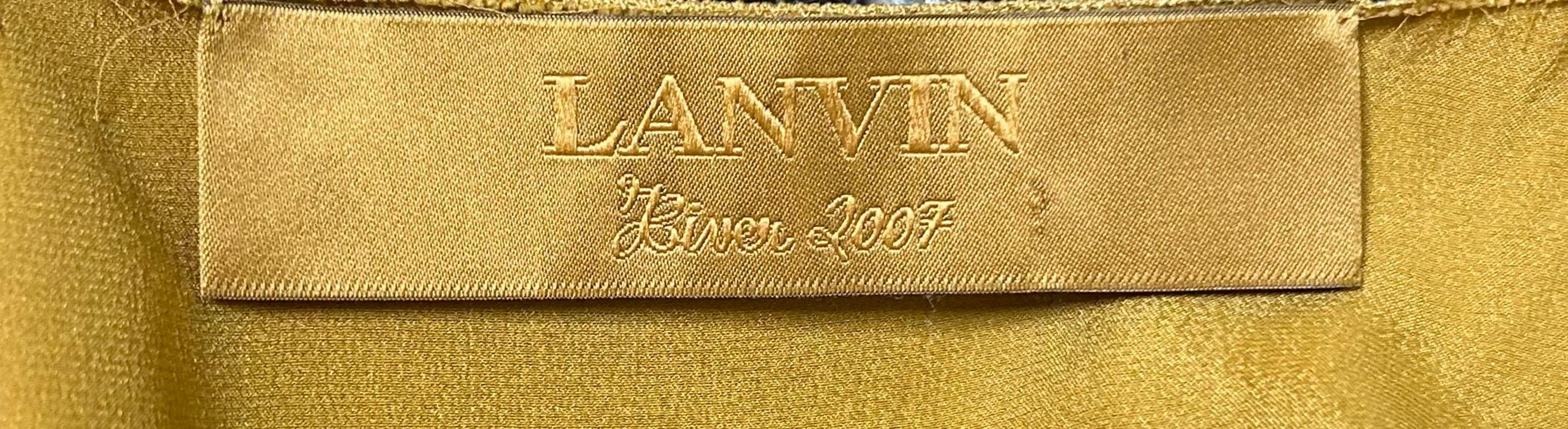Lanvin F/W Mini Vestido Acampanado de Seda Charmeuse Dorada, 2007s en Bueno estado para la venta en Los Angeles, CA