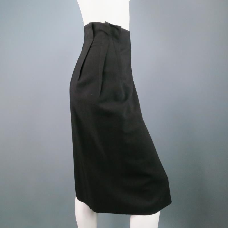 LANVIN Fall 2007 - Size US 8 / FR 40 Black Wool Hook Wrap Skirt 1