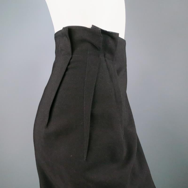 LANVIN Fall 2007 - Size US 8 / FR 40 Black Wool Hook Wrap Skirt 2