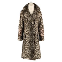 LANVIN Fall 2010 by Alber Elbaz Size 8 Taupe Brown Animal Print Trench Coat
