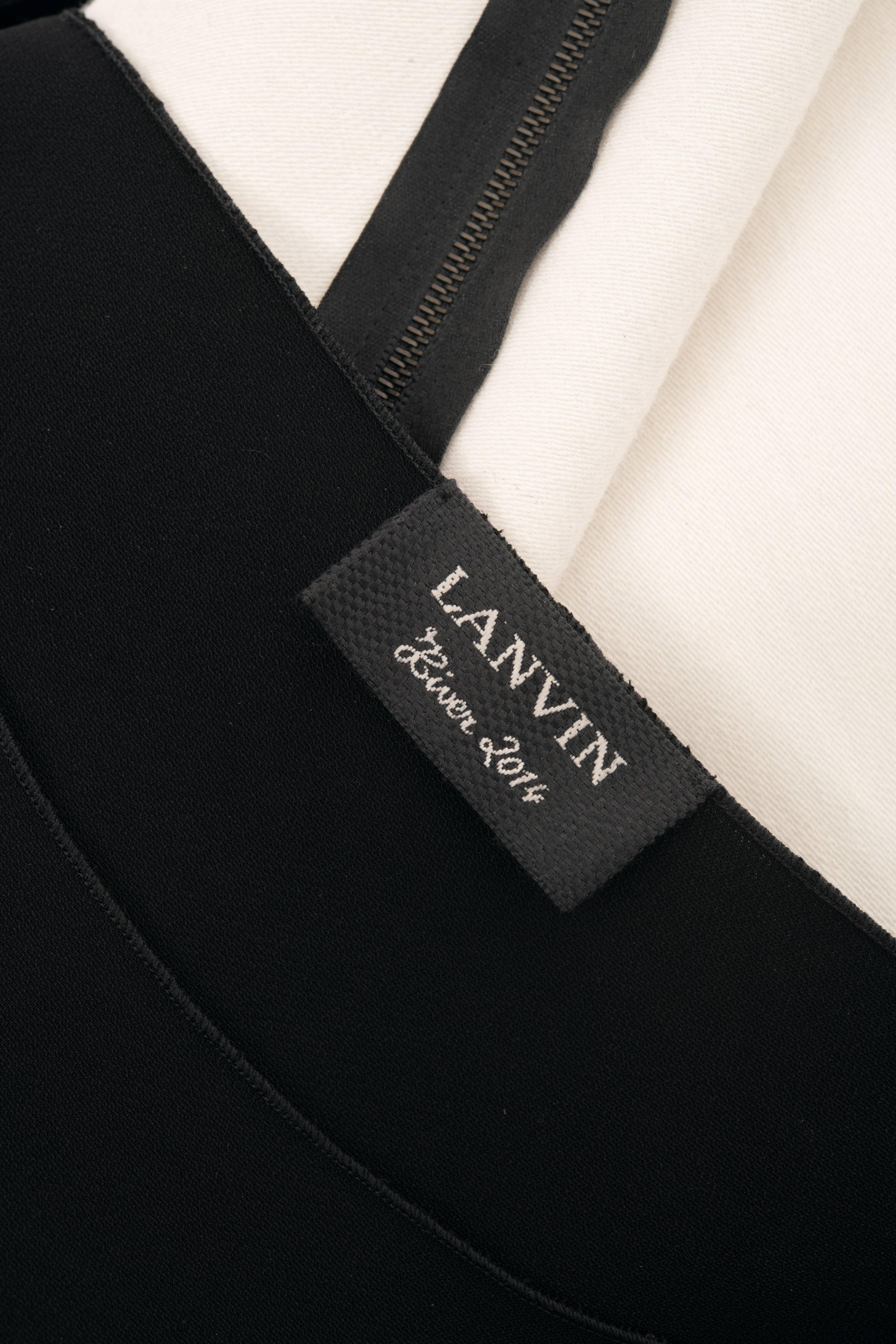 Lanvin Fall 2014 Black and White Wool Dress  2