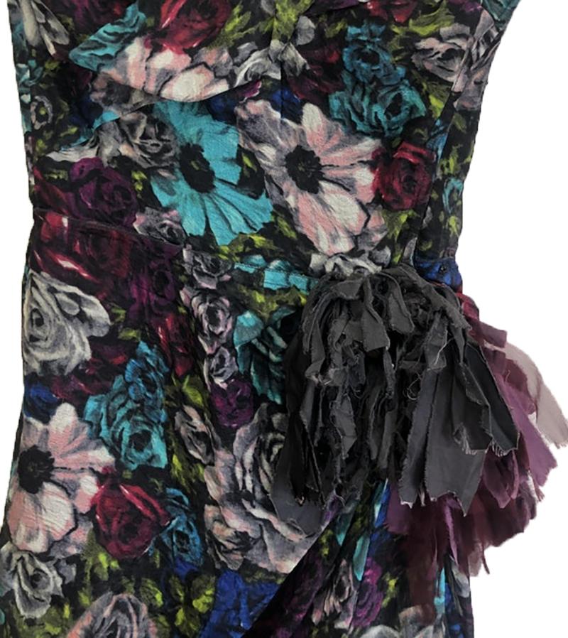 Lanvin Floral print long bustier dress In Excellent Condition In Montgomery, TX