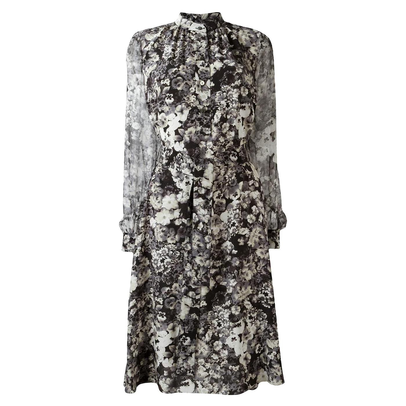 Lanvin Floral-Print Silk-Chiffon Dress