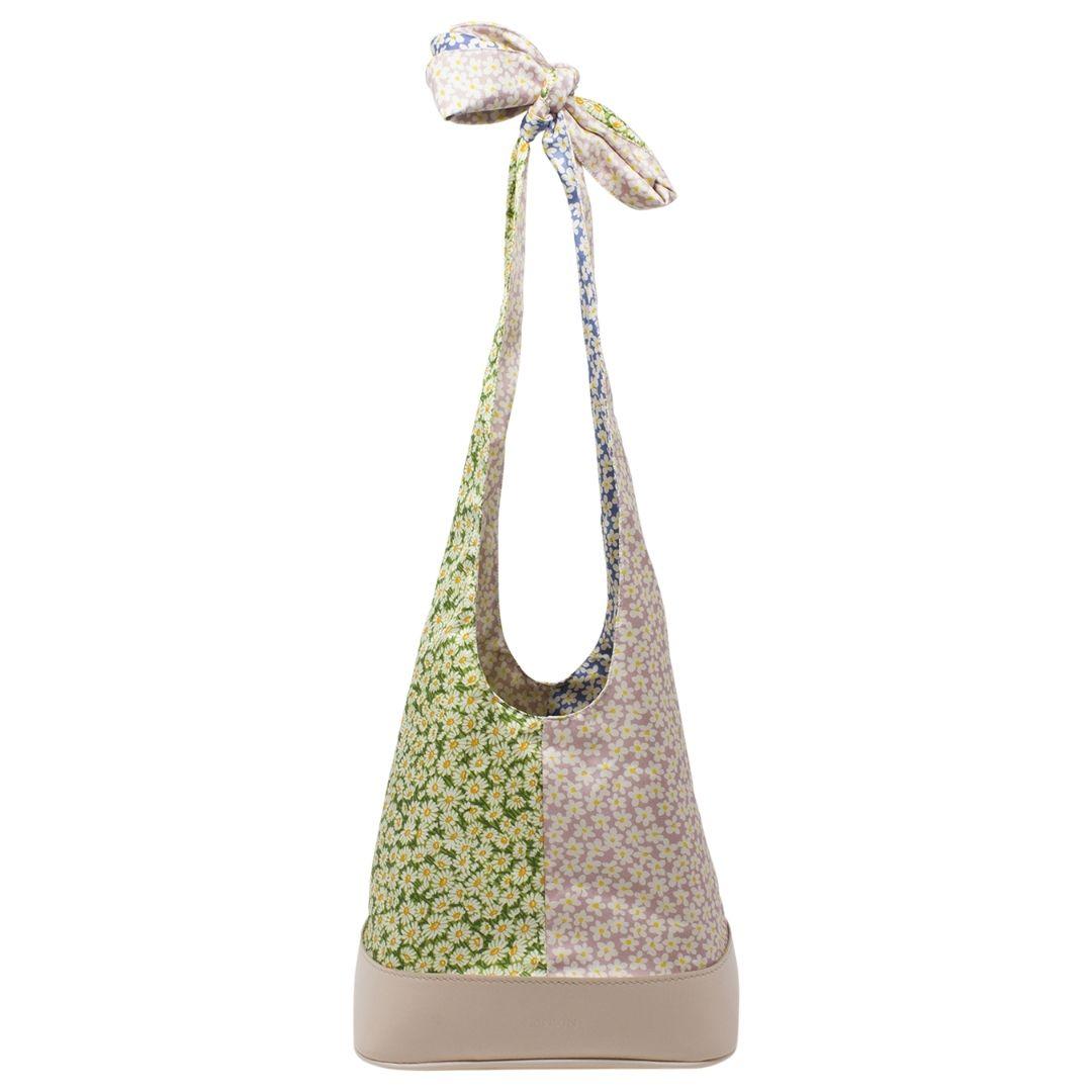Lanvin Floral Silk Patchwork Bucket Bag For Sale
