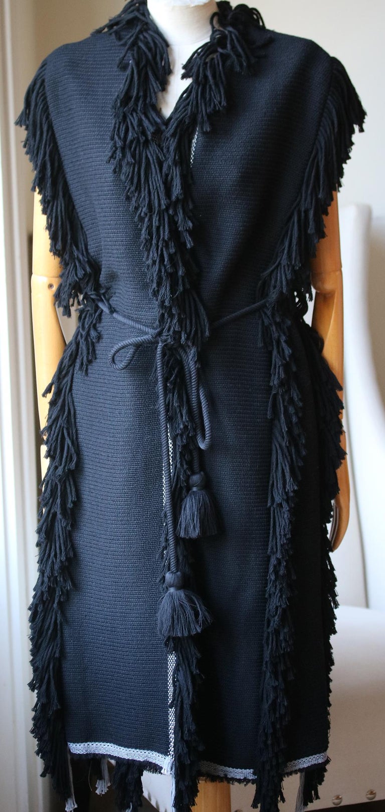 LANVIN Womens Fringed Top Snap Closure Party Jacket