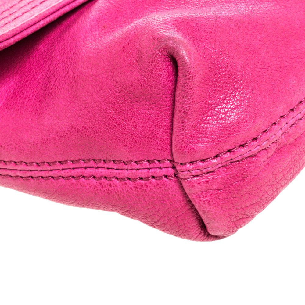 Pink Lanvin Fuchsia Leather Mini Happy Crossbody Bag