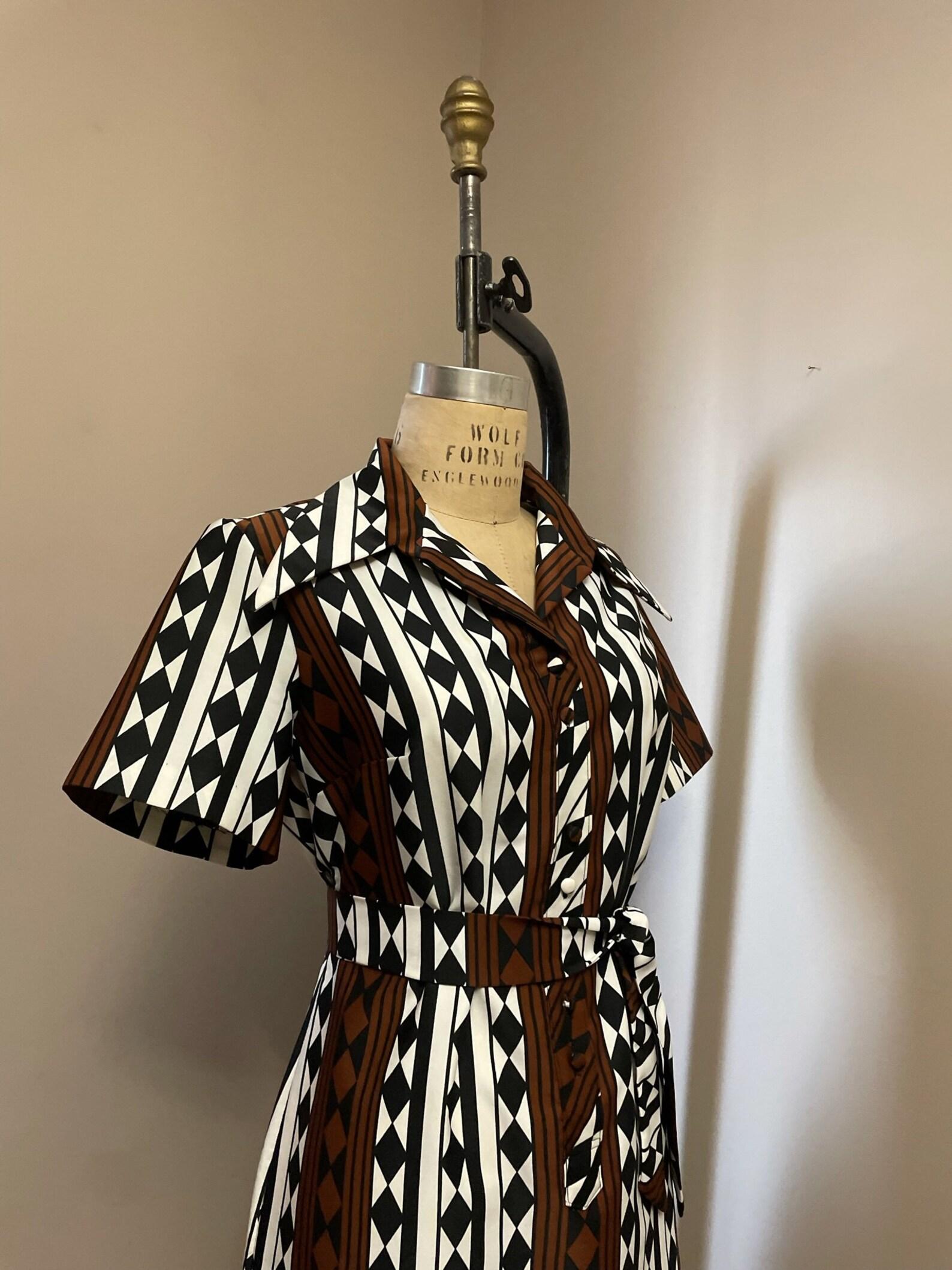 Lanvin Geometric Print Dress, Circa 1970s For Sale 1
