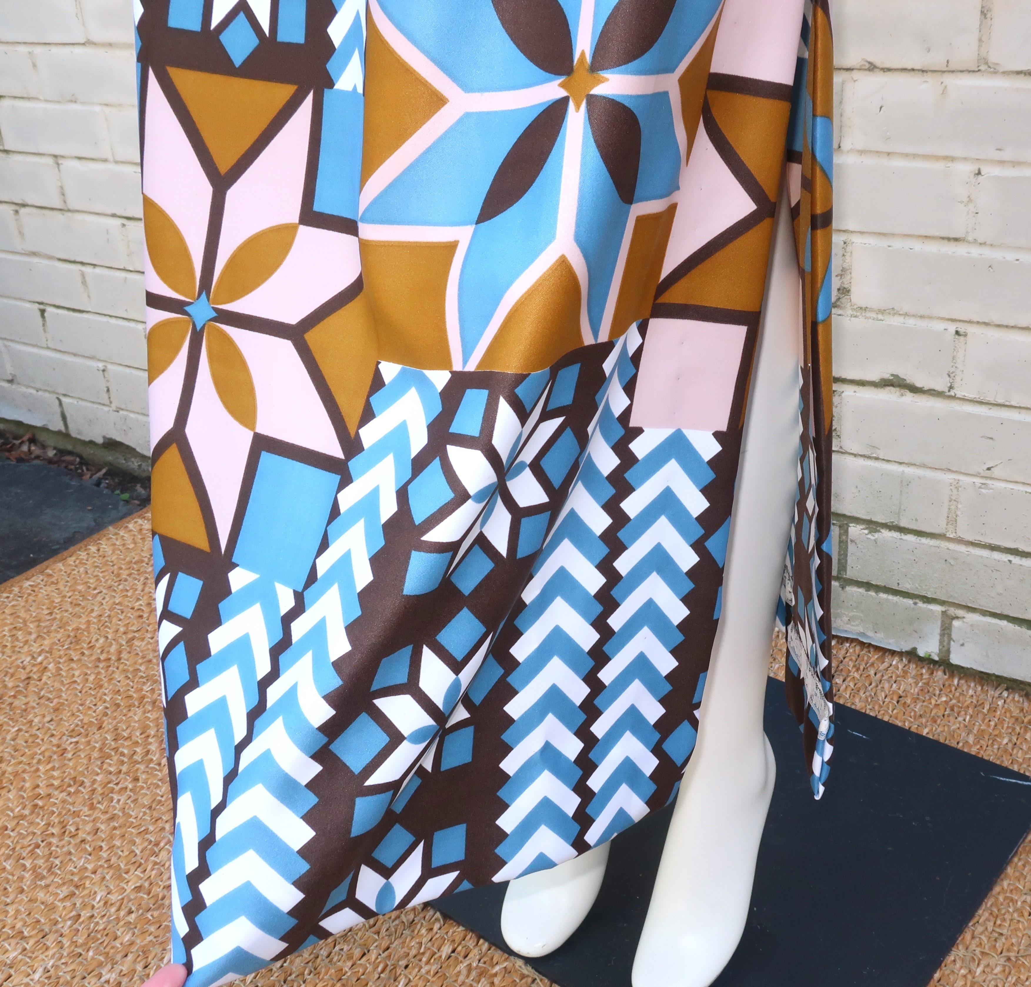 Lanvin Geometric Print Maxi Shirt Dress, 1970's 7