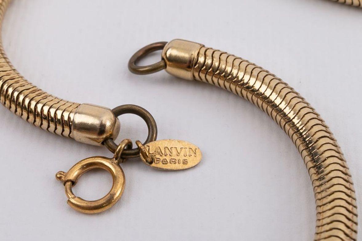 Lanvin Gilded Metal Pendant Necklace For Sale 4