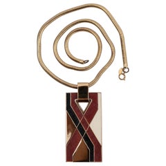 Lanvin Gilded Metal Pendant Necklace