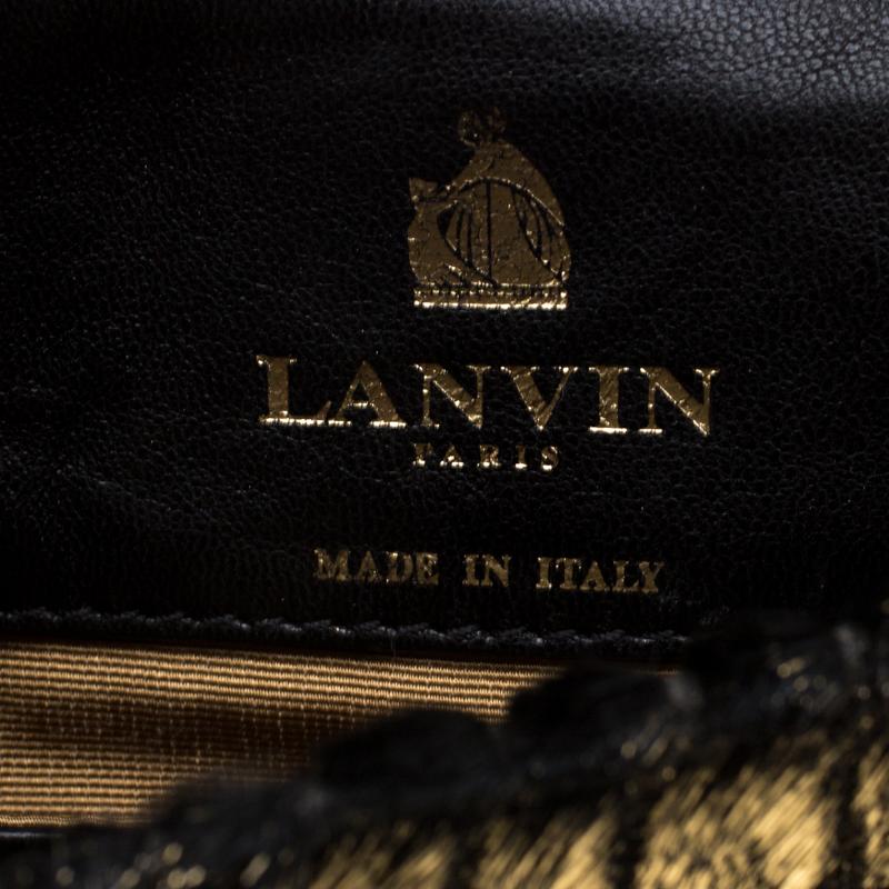 Lanvin Gold/Black Calfhair Mini Happy Crossbody Bag 1