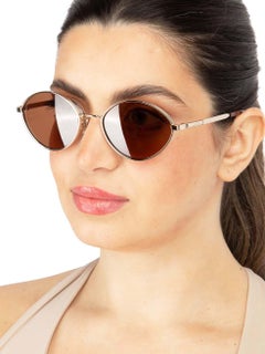Lanvin Gold & Brown Tinted Oval Sunglasses